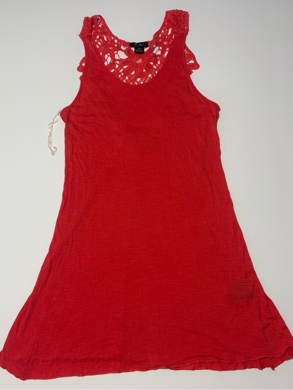 5th & Love Red Crochet Yoke Mini Dress